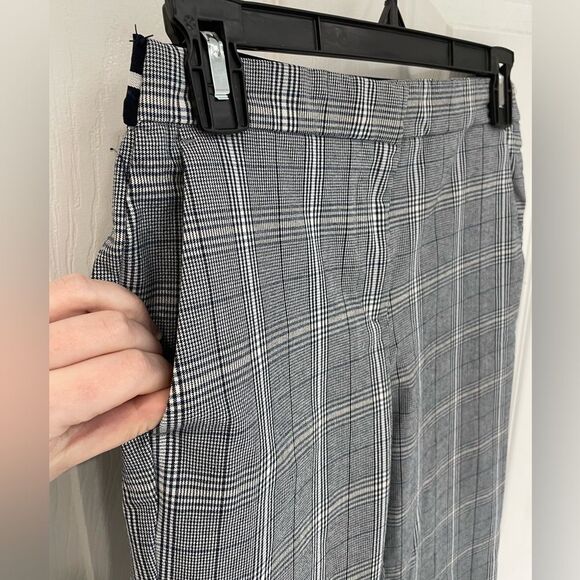 ZARA Basic Blue Black White Plaid Slim Fit Skinny Pants Women’s Size S - Picture 3 of 7